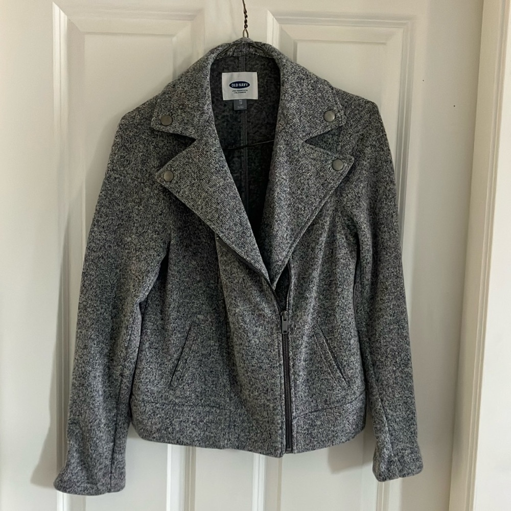 Old Navy women’s XS / small , grey moto style Jacket. New with tags.
